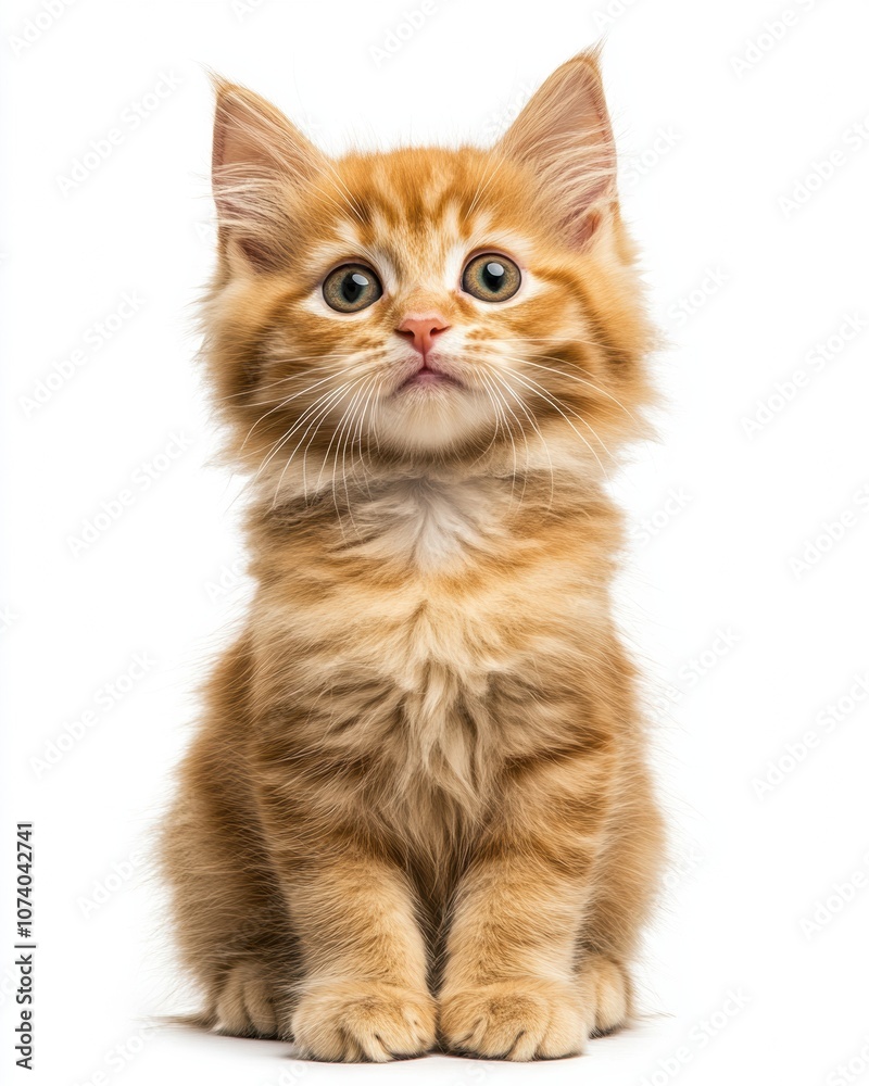 Obraz premium Mystic portrait of baby Ragdoll cat, copy space on right side, Headshot, Close-up View, isolated on white background