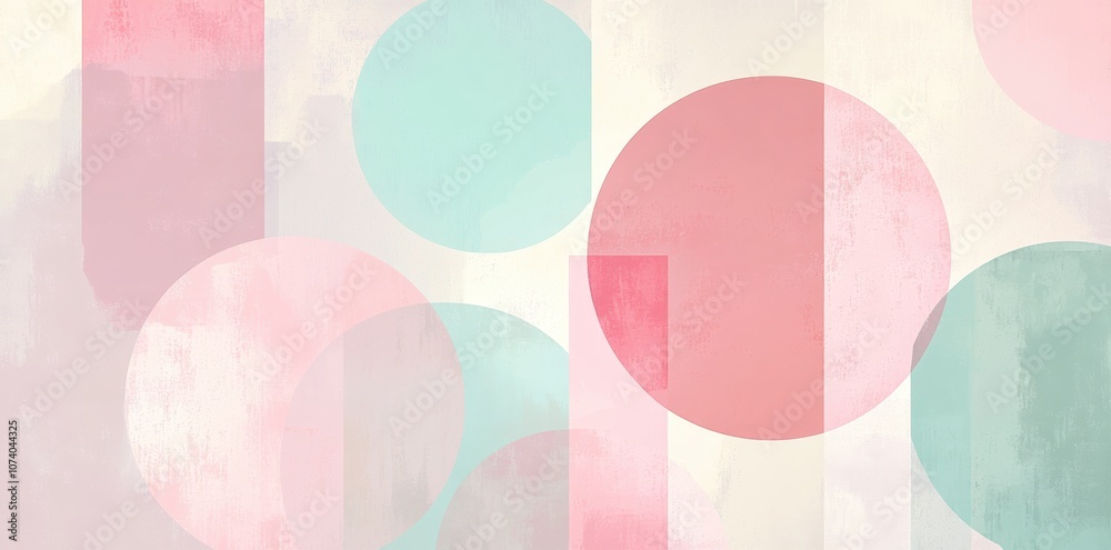 Abstract Geometric Shapes in Pastel Pink and Blue Hues with a White Background Abstract Geometric Shapes in Pastel Pink and Blue Hues with a White Background