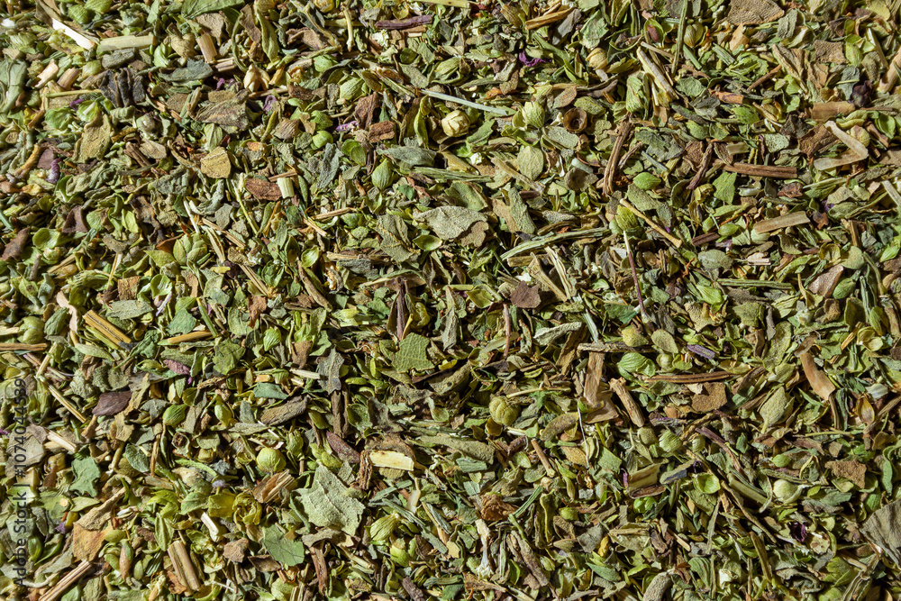 Dry Aromatic Herbs and Flavorful Spices Mix: A Culinary Canvas of Aroma Herb Seasoning. Textured Background for Gourmet Cooking. The Harmonious Combination of Dried Herbs and Spices - Top View Dry Aromatic Herbs and Flavorful Spices Mix: A Culinary Canvas of Aroma Herb Seasoning. Textured Background for Gourmet Cooking. The Harmonious Combination of Dried Herbs and Spices - Top View