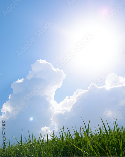 view of the sky and green grass on the field