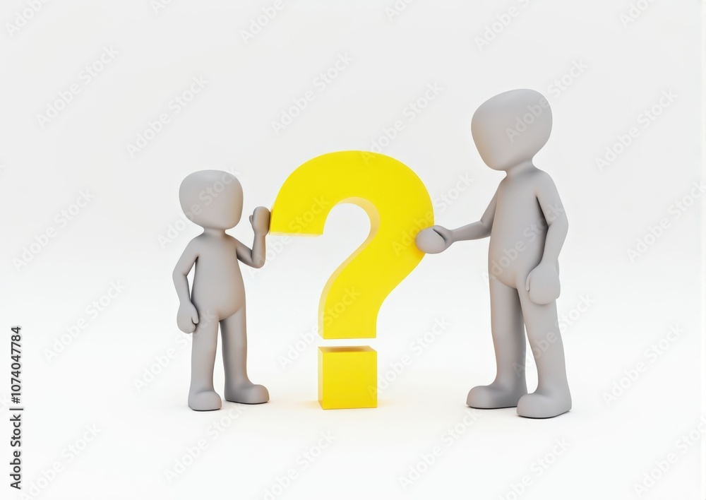 gray man 3d model thoughtful next to him question mark gray man 3d model thoughtful next to him question mark