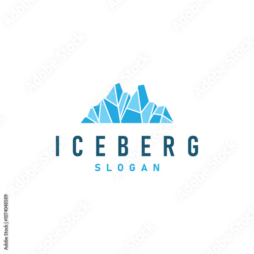 Antarctic Cold Mountain Iceberg Logo Design, Simple Vector Template Symbol Illustration