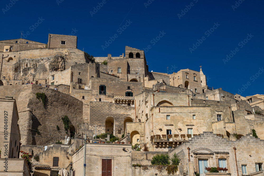 Aerial view of Sassi di Matera at night, UNESCO World Heritage Site, European Capital of Culture for 2019, Basilicata, Italy, Europe Aerial view of Sassi di Matera at night, UNESCO World Heritage Site, European Capital of Culture for 2019, Basilicata, Italy, Europe