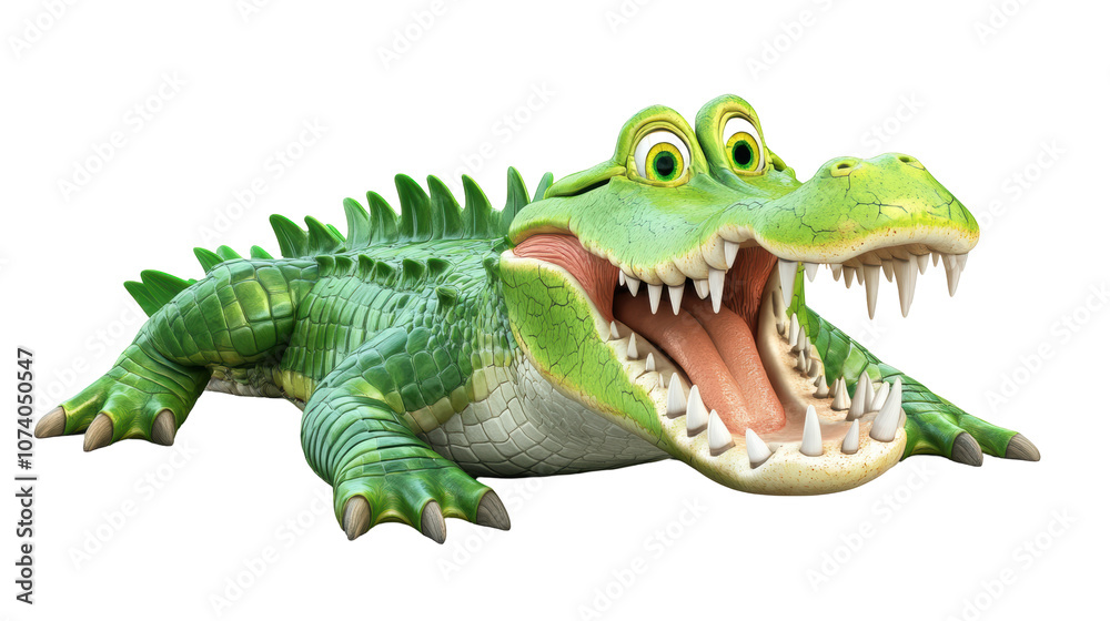 Obraz premium Crocodile animal isolated on white background, PNG transparent.