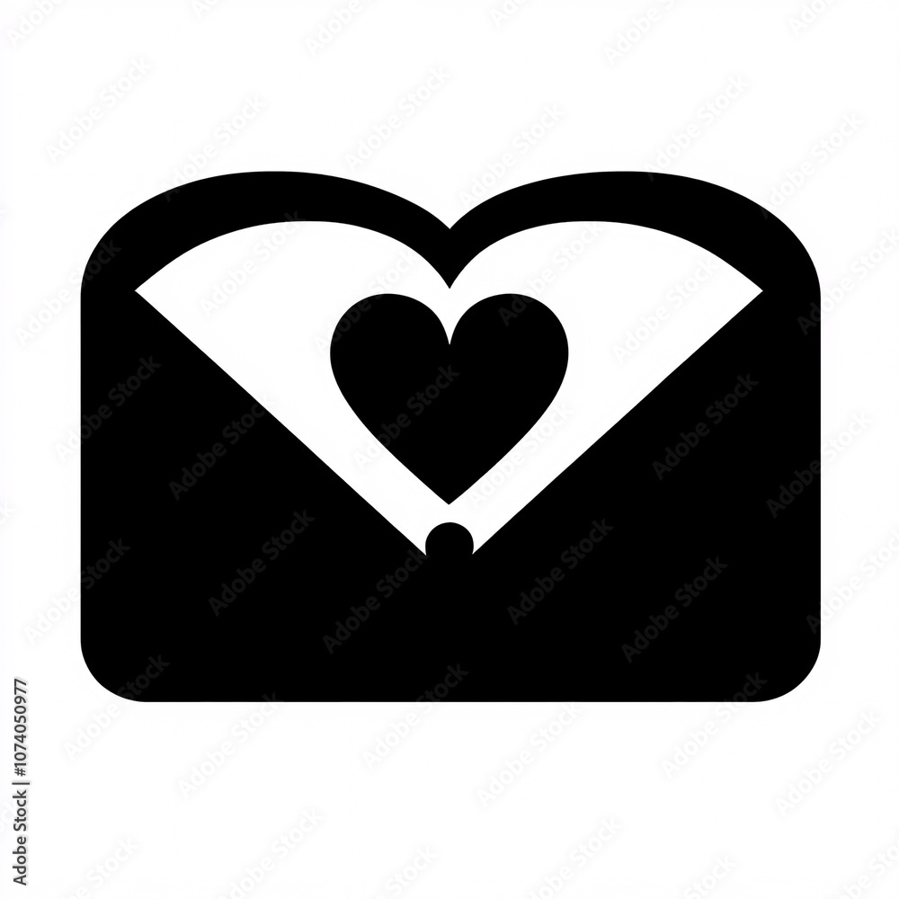 A minimalist icon of an envelope with a heart, symbolizing love and communication. A minimalist icon of an envelope with a heart, symbolizing love and communication.