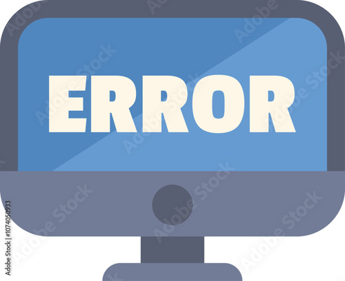 Desktop computer monitor is displaying an error message on a blue screen