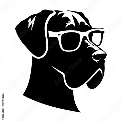 Great Dane Dog with Glasses
