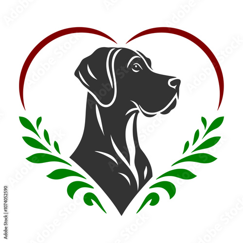 Great Dane Dog in Heart