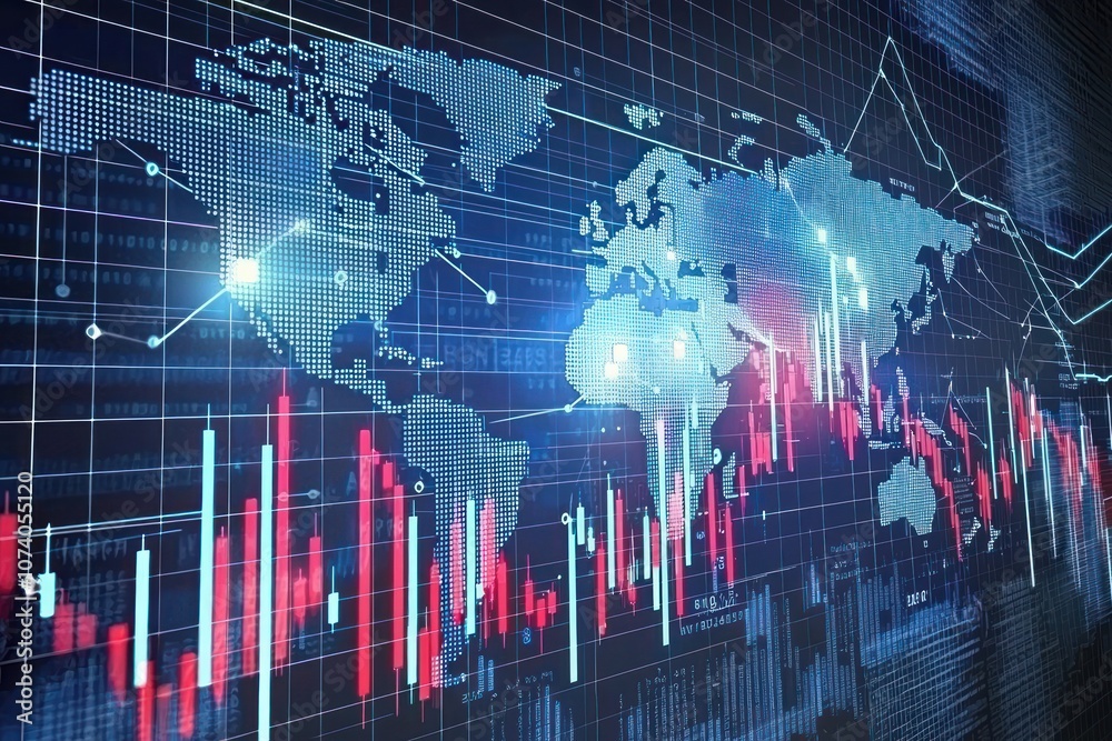 Global Financial Data Visualization with World Map and Candlestick Charts Global Financial Data Visualization with World Map and Candlestick Charts