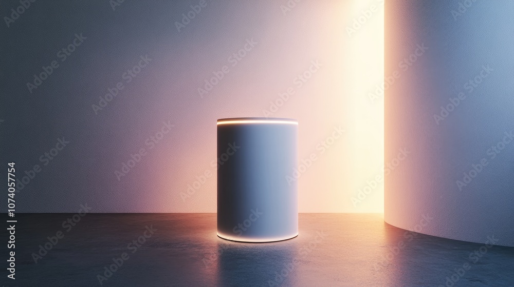 Illuminated Cylinder Display Stand 3D rendering Illuminated Cylinder Display Stand 3D rendering
