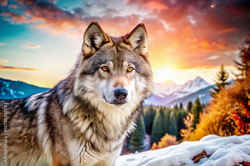 Captivating Grey Wolf in Natural Habitat: Majestic Wilderness Photography of a Grey Wolf in its Element, Showcasing the Beauty of Nature and Wildlife Conservation Efforts Captivating Grey Wolf in Natural Habitat: Majestic Wilderness Photography of a Grey Wolf in its Element, Showcasing the Beauty of Nature and Wildlife Conservation Efforts