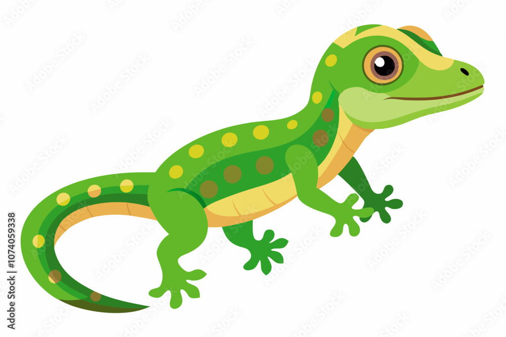 Fototapeta premium Madagascar day gecko on white background vector illustration