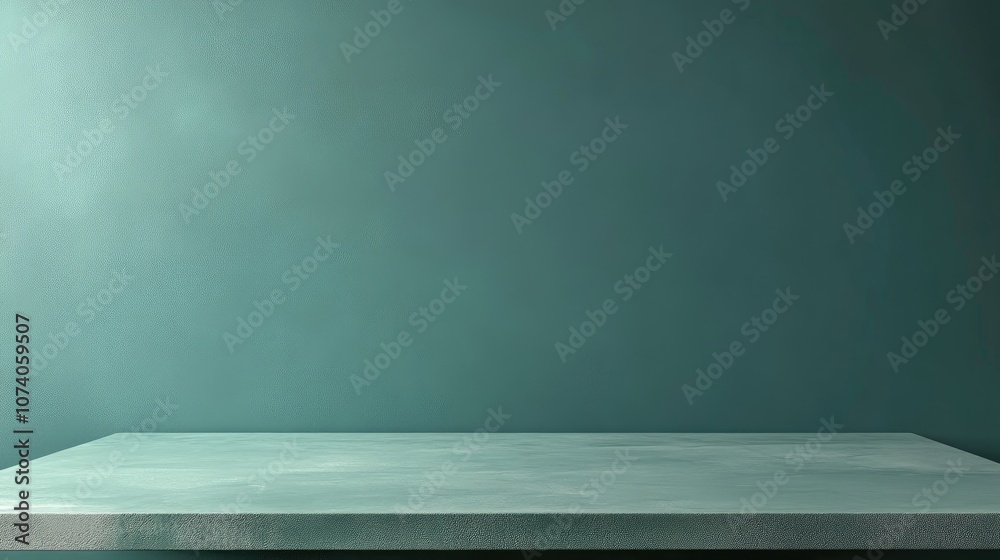 Empty green tabletop background design for display purposes Empty green tabletop background design for display purposes