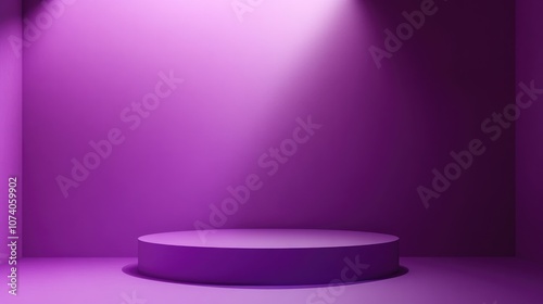 Purple podium with a solid color background and studio lighting featuring a clean modern minimal mockup presentation Suitable platform for web and advertising use showcasing internet products 3D r