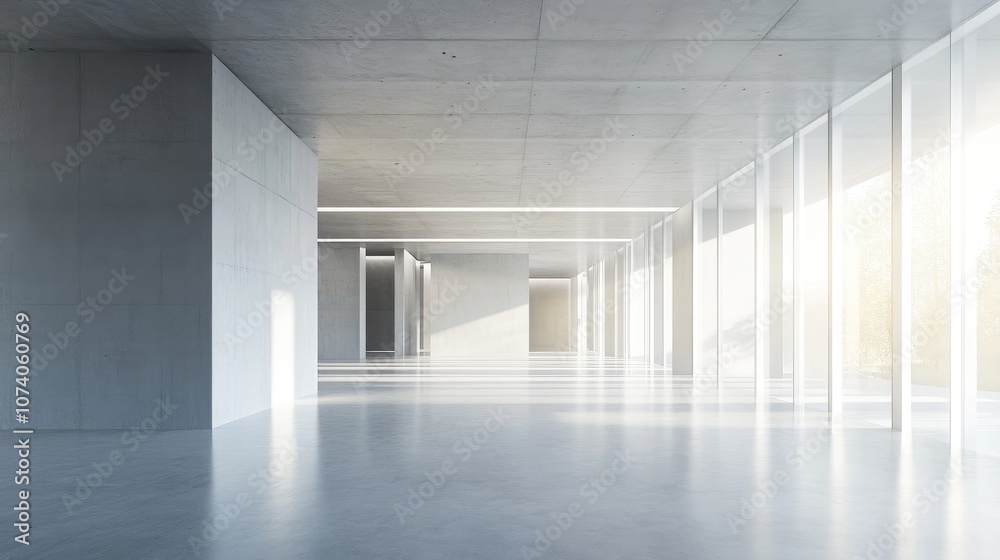 Abstract modern architectural background featuring an expansive open interior space 3D rendering Abstract modern architectural background featuring an expansive open interior space 3D rendering