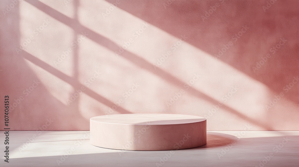 3D Render of an Abstract Composition Featuring a Round Pedestal Minimalist Studio Environment with Copy Space Modern Interior Backdrop for Landing Page Display and Product Presentation 3D Render of an Abstract Composition Featuring a Round Pedestal Minimalist Studio Environment with Copy Space Modern Interior Backdrop for Landing Page Display and Product Presentation