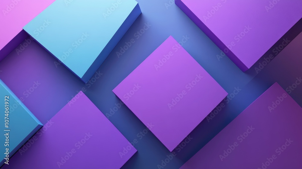 3D rendering of an abstract geometric background in purple and blue tones Suitable for advertising technology showcase banner cosmetics fashion business and metaverse contexts Sci Fi illustration 3D rendering of an abstract geometric background in purple and blue tones Suitable for advertising technology showcase banner cosmetics fashion business and metaverse contexts Sci Fi illustration