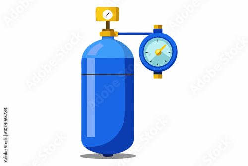 Liquefied oxygen industrial gas cylinder vector illustration