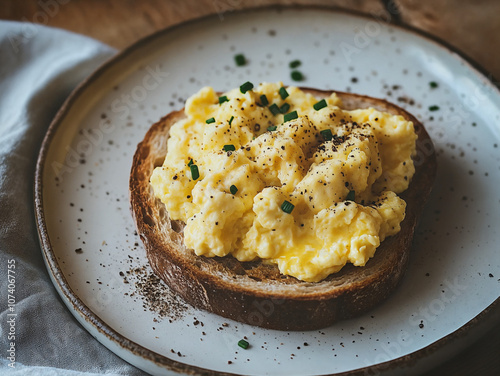 Scrambled eggs on toast