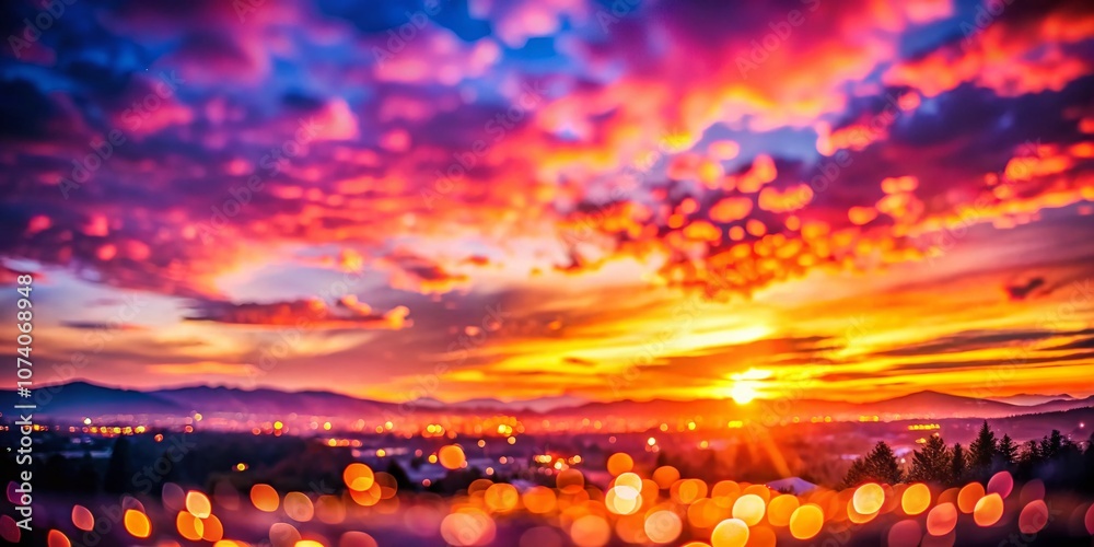Captivating Tilt-Shift Photography of a Beautiful Sunset with Bokeh Effects, Blending Warm Colors and Dreamy Light for a Stunning Visual Experience Captivating Tilt-Shift Photography of a Beautiful Sunset with Bokeh Effects, Blending Warm Colors and Dreamy Light for a Stunning Visual Experience