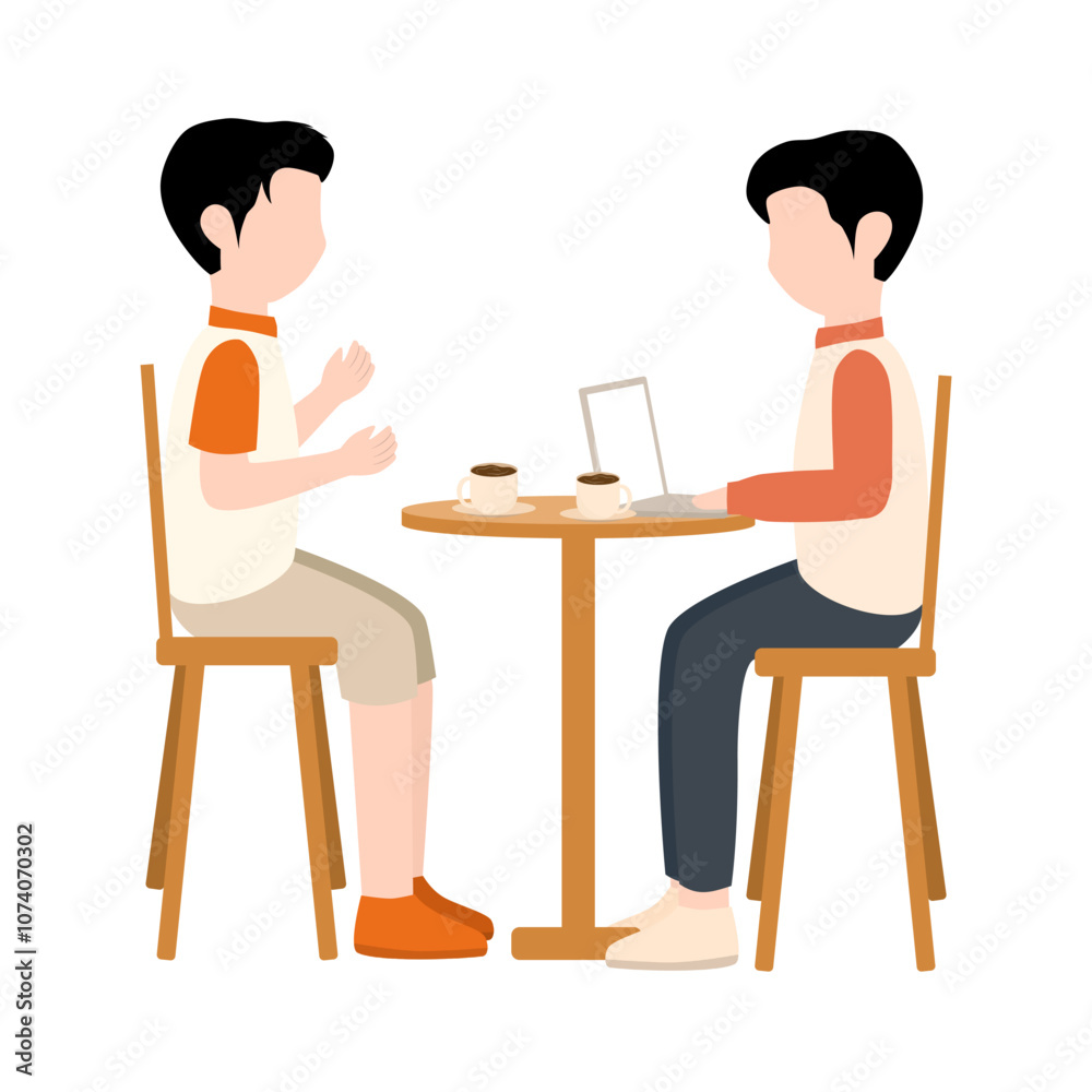 Business Man Meeting for Work Illustration Business Man Meeting for Work Illustration