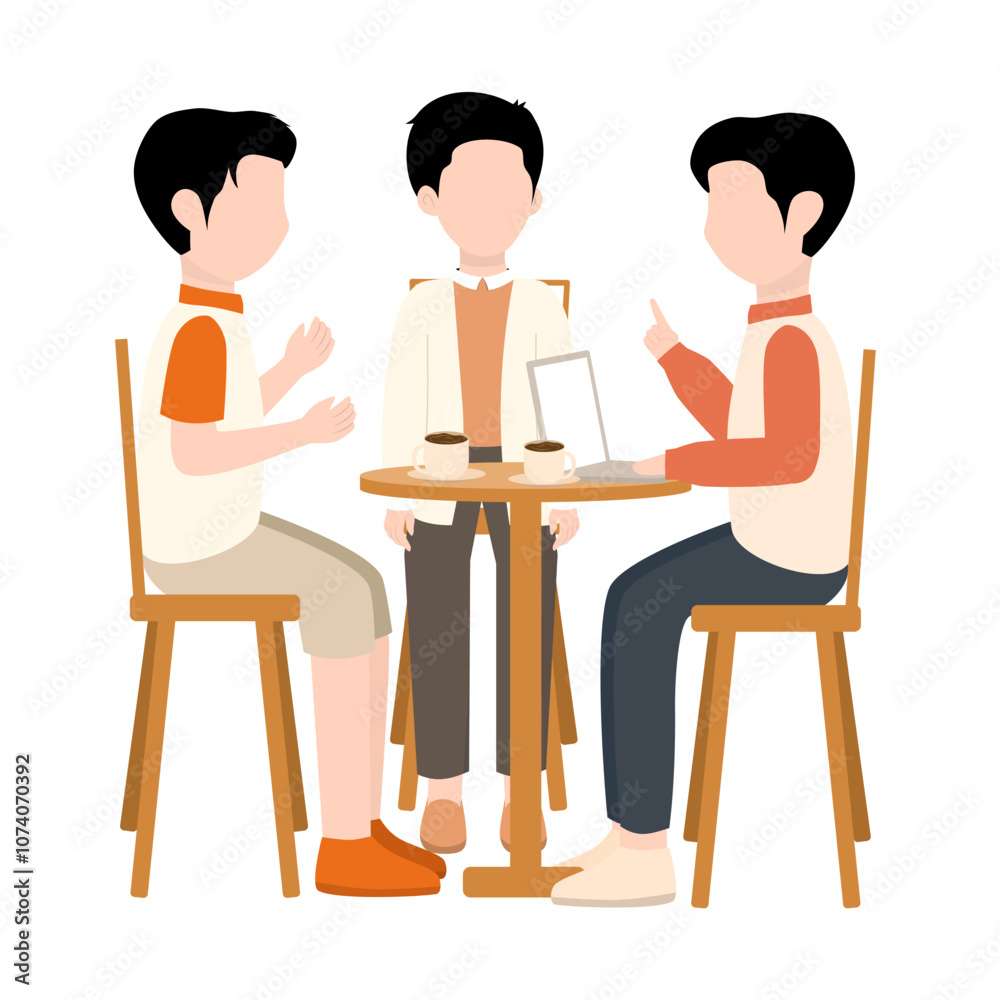 Bussiness Man Meeting for Work in a Cafe Bussiness Man Meeting for Work in a Cafe
