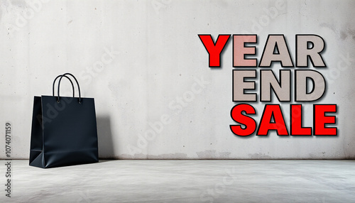 Year End Sale banner. Suitable for marketing or business purposes. Panoramic banner with place for text photo