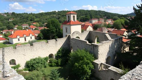 The ruin of old town Dvigrad in Croatia photo