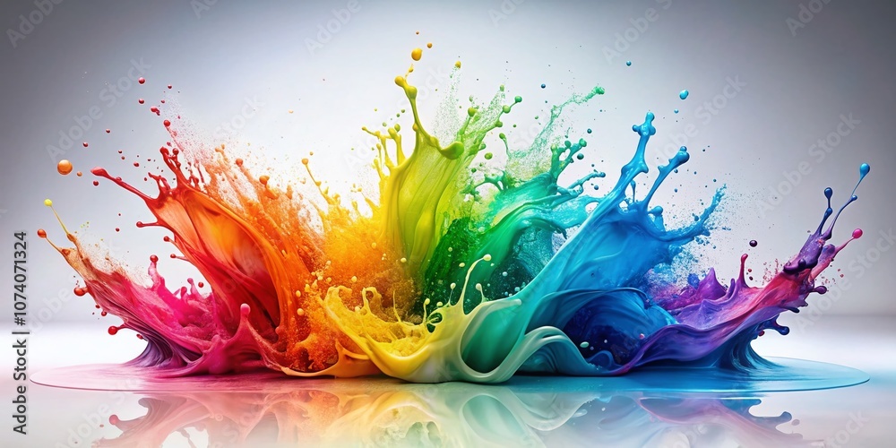 Obraz premium Captivating Watercolor Paint Splash in Vibrant Colors for Artistic Product Photography