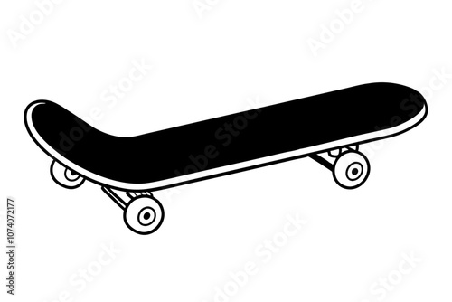 skateboard silhouette vector illustration  white background