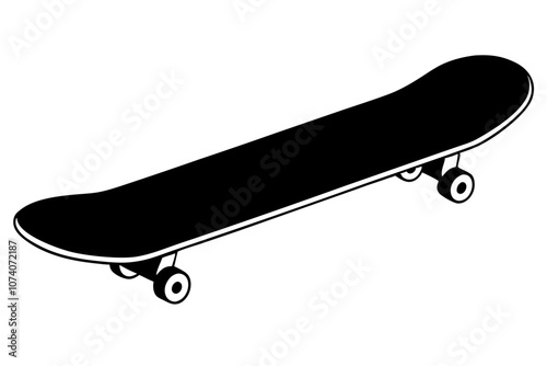 skateboard silhouette vector illustration  white background