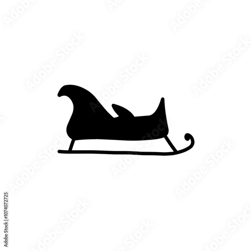 Santa's sleigh silhouette icon