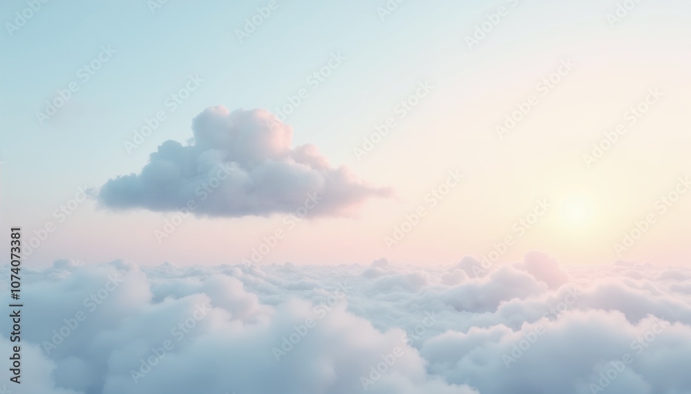 Soft clouds in pastel sky provide anxiety relief and peaceful atmosphere Soft clouds in pastel sky provide anxiety relief and peaceful atmosphere