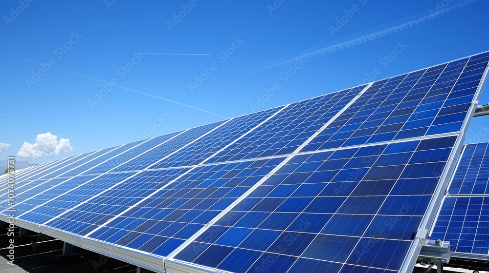 Innovative Solar Panels Installed on a Rooftop Harness Sunlight for Renewable Energy, Showcasing a Clear Blue Sky at Midday With Optimal Light Conditions Innovative Solar Panels Installed on a Rooftop Harness Sunlight for Renewable Energy, Showcasing a Clear Blue Sky at Midday With Optimal Light Conditions