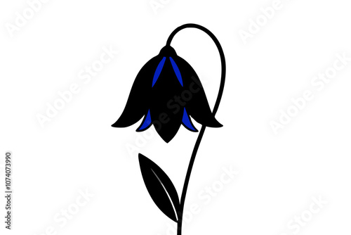 bluebell vector silhouette with white background