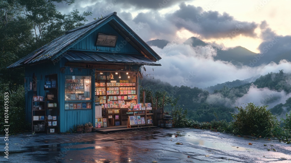 Fototapeta premium Mountain Retreat: A Stationery Shop