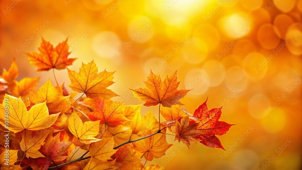 Close-Up of Vibrant Orange Leaves Against a Bright Yellow Background Captured with Tilt-Shift Photography for Nature Lovers and Autumn Aesthetics Close-Up of Vibrant Orange Leaves Against a Bright Yellow Background Captured with Tilt-Shift Photography for Nature Lovers and Autumn Aesthetics
