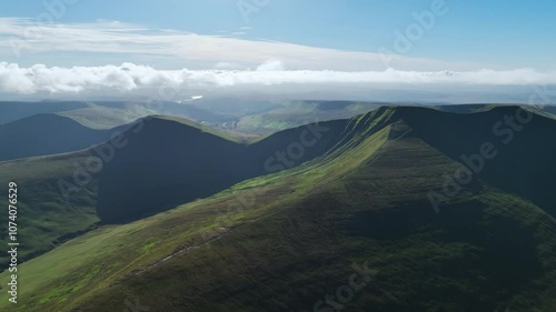 Wallpaper Mural View of Pen y Fan and Cribyn from a drone at autumn, Brecon Beacons National Park, Wales, England Torontodigital.ca