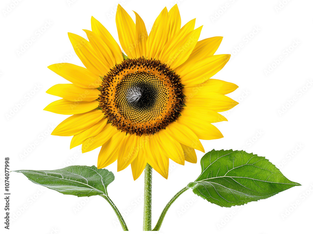 Bright and Vibrant Sunflower on Transparent Background Ideal for Nature Illustrations, Floral Designs, and Artistic Projects in Various Creative Contexts