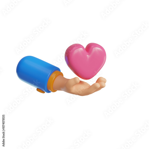 hand holding a heart illustration