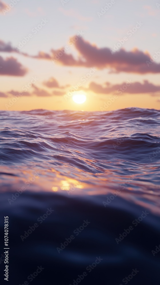 Serene Sunset Over Calm Ocean Waves Reflecting Soft Light, Creating a Tranquil Atmosphere with Vibrant Colors and Gentle Ripples, Ideal for Coastal Themes Serene Sunset Over Calm Ocean Waves Reflecting Soft Light, Creating a Tranquil Atmosphere with Vibrant Colors and Gentle Ripples, Ideal for Coastal Themes