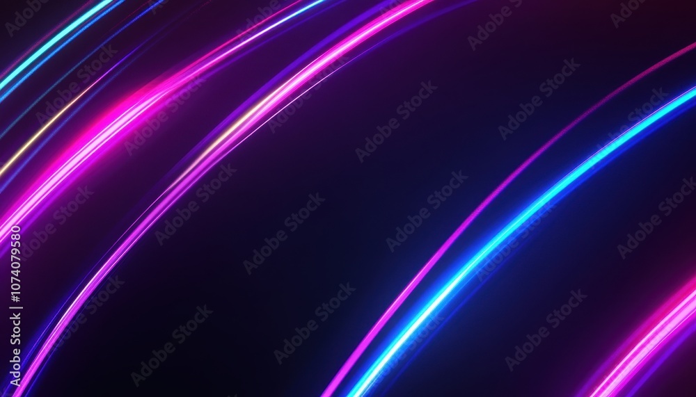 Abstract Neon Light Trails on a Dark Background Abstract Neon Light Trails on a Dark Background