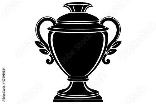 urn vector silhouette with white background