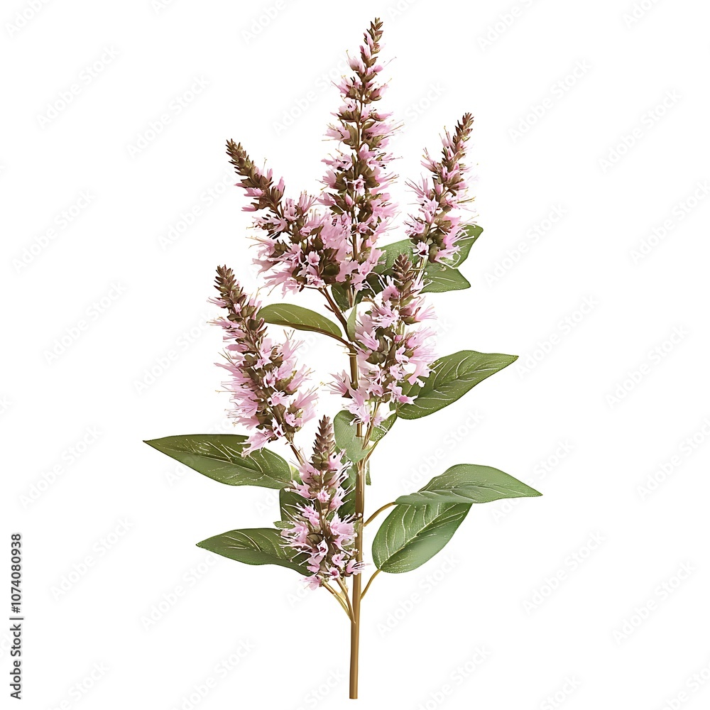 Fototapeta premium Agastache isolated on a with a white background,close up