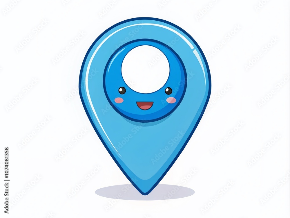 Cute Blue Location Symbol with Copy Space for Maps, Navigation, and Travel Themes, Perfect for Illustrative Projects and Digital Content Creation Cute Blue Location Symbol with Copy Space for Maps, Navigation, and Travel Themes, Perfect for Illustrative Projects and Digital Content Creation