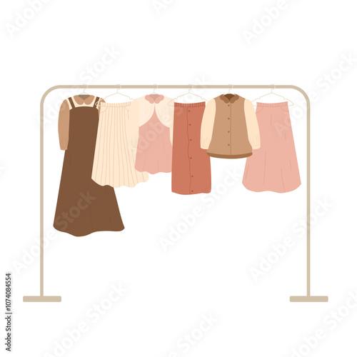 Woman Clothes Hanging on Hanger in Fashion Store