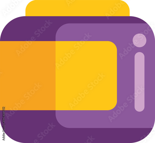 Simple vector illustration of a purple and orange jar, perfect for showcasing food packaging designs