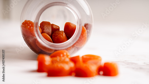 Bright and Airy Photo of Edible Gummies for Hair, Skin, and Nails