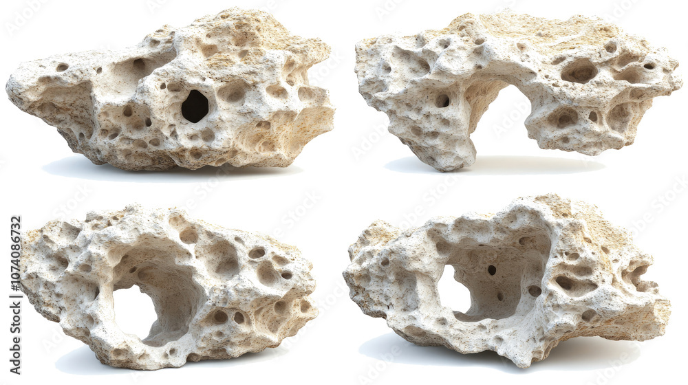 Natural Coral Formations With Distinct Holes and Textures Generative AI