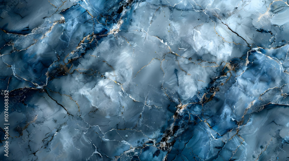 Blue and Gold Marble Background Illustration